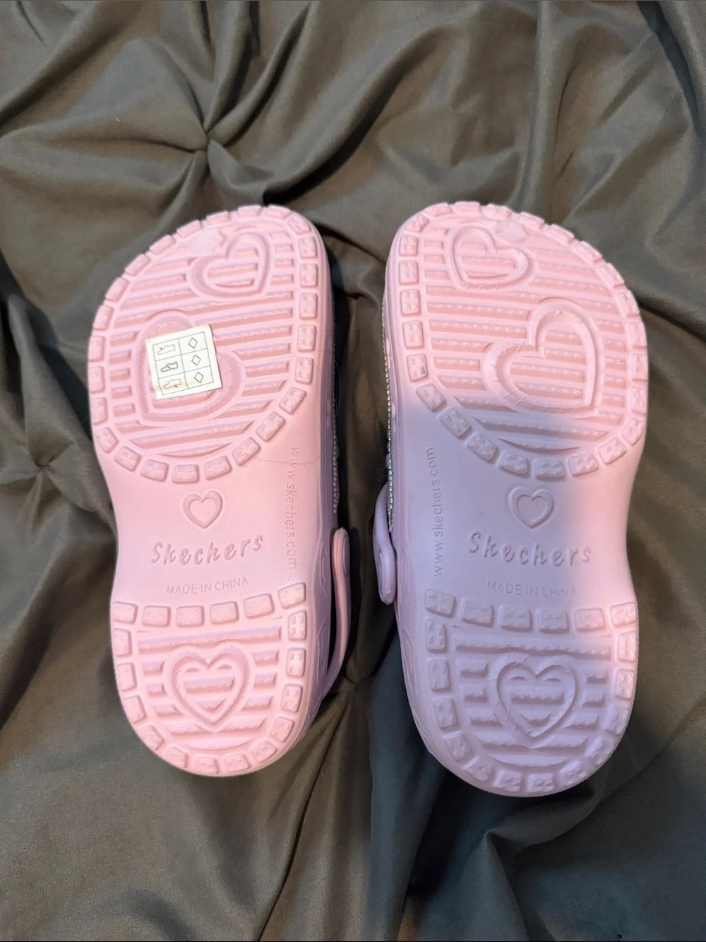 Skechers Pink Girls Sparkle Clog Sandals with Iridescent Gem Accents